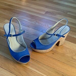 EUC Tahiri Misha Slingback Cork Platform Heels